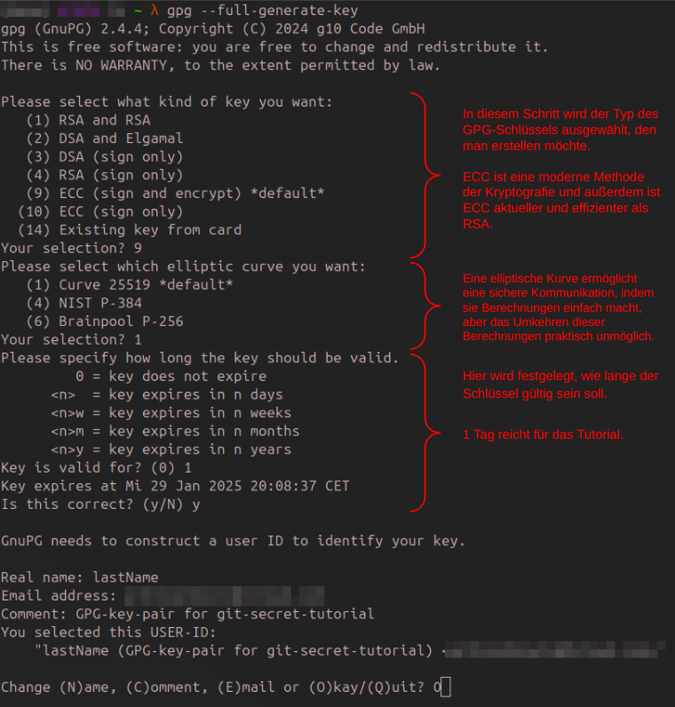 creating gpg key pair