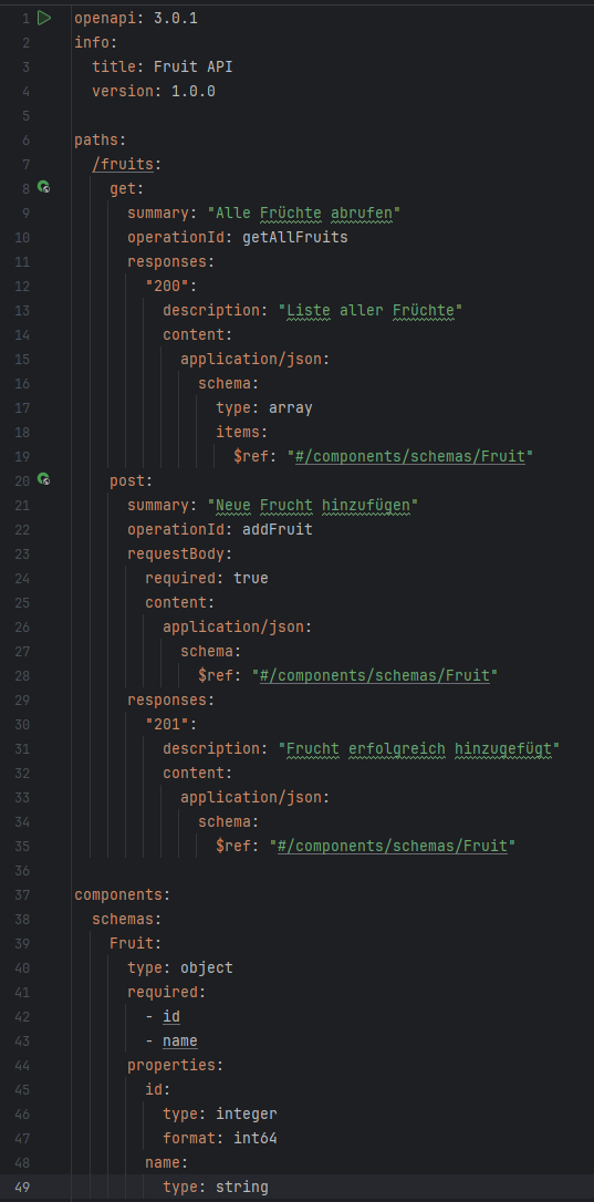 Fruits OpenAPI File