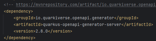 quarkiverse server generator dependency