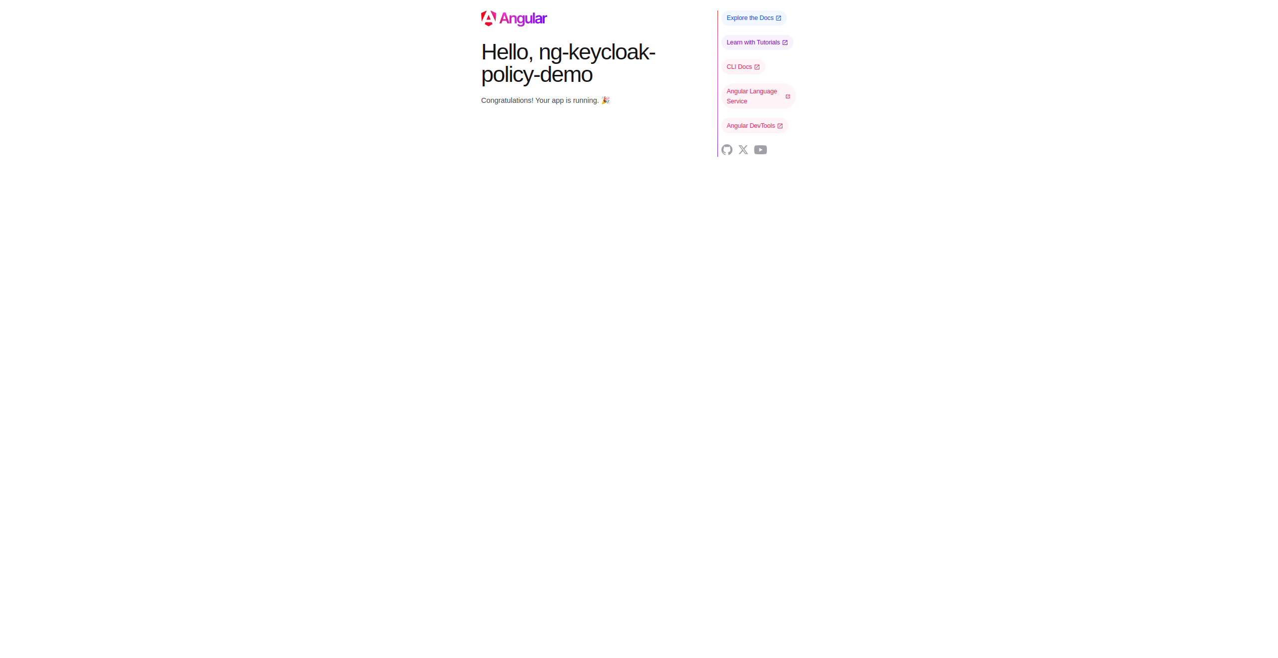 angular start page