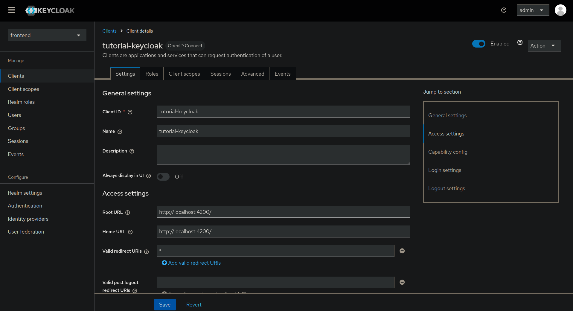 client overview config
