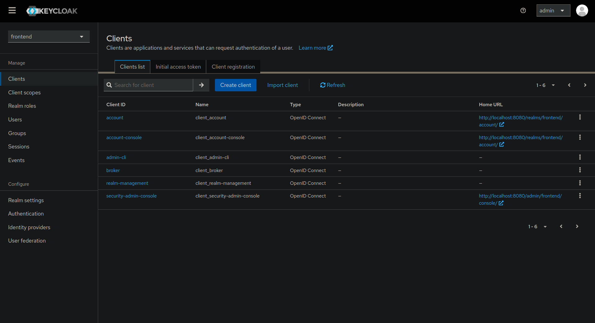 client overview