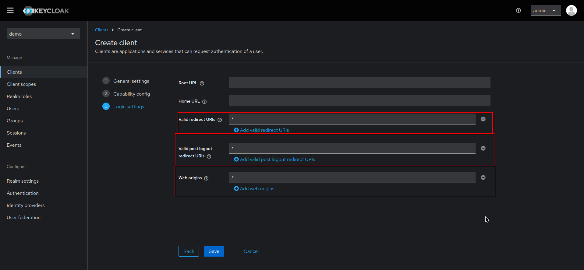 backend client login