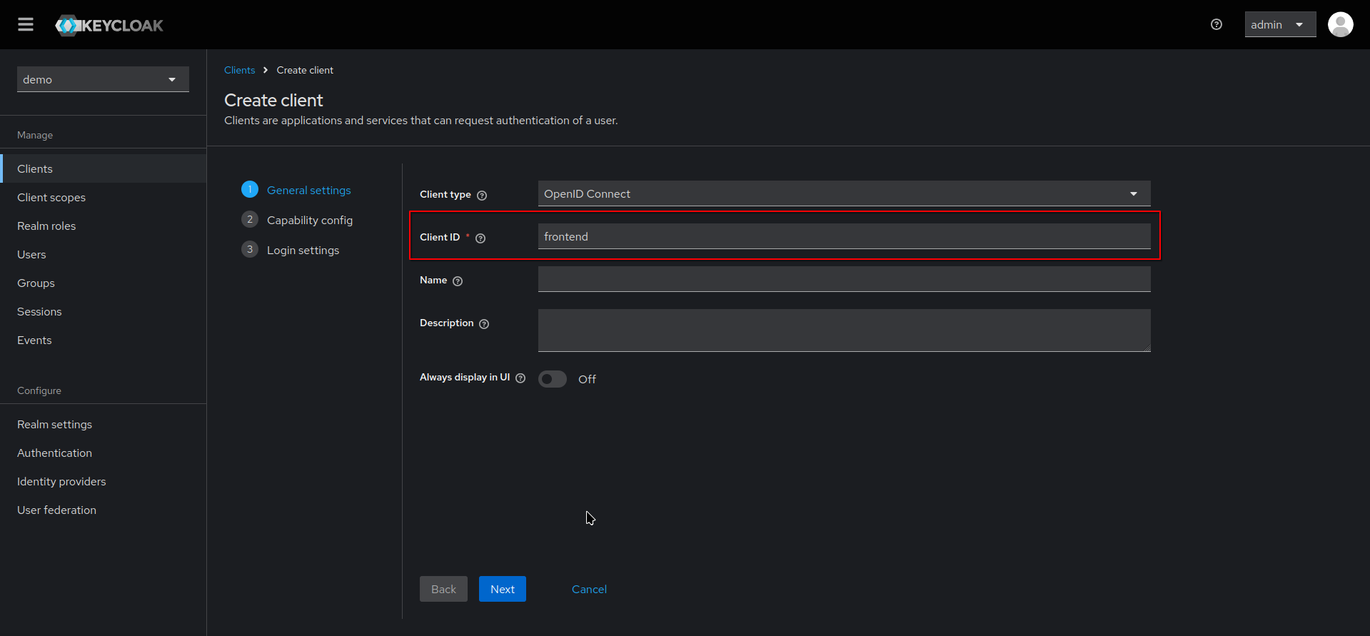 frontend general data