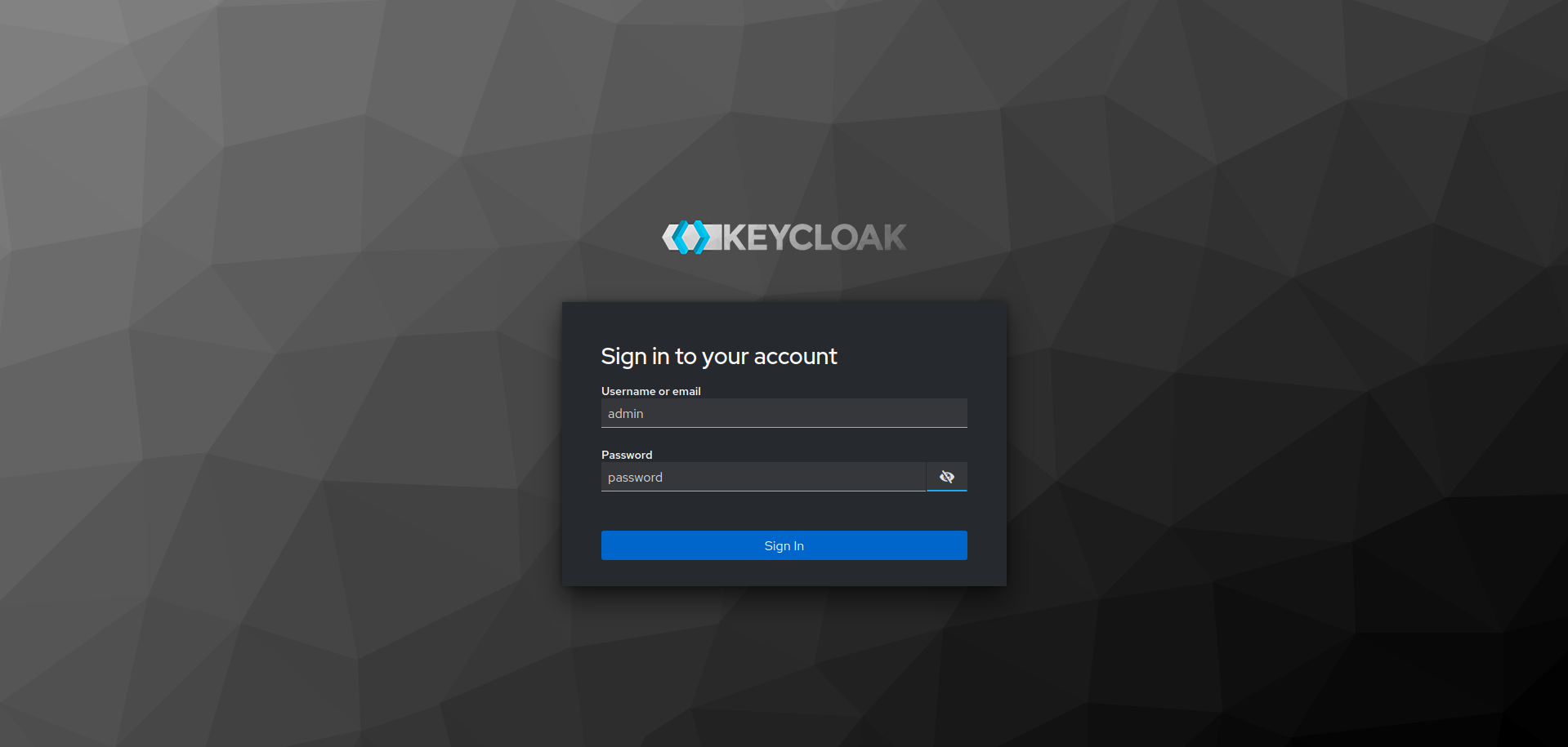 keycloak admin login