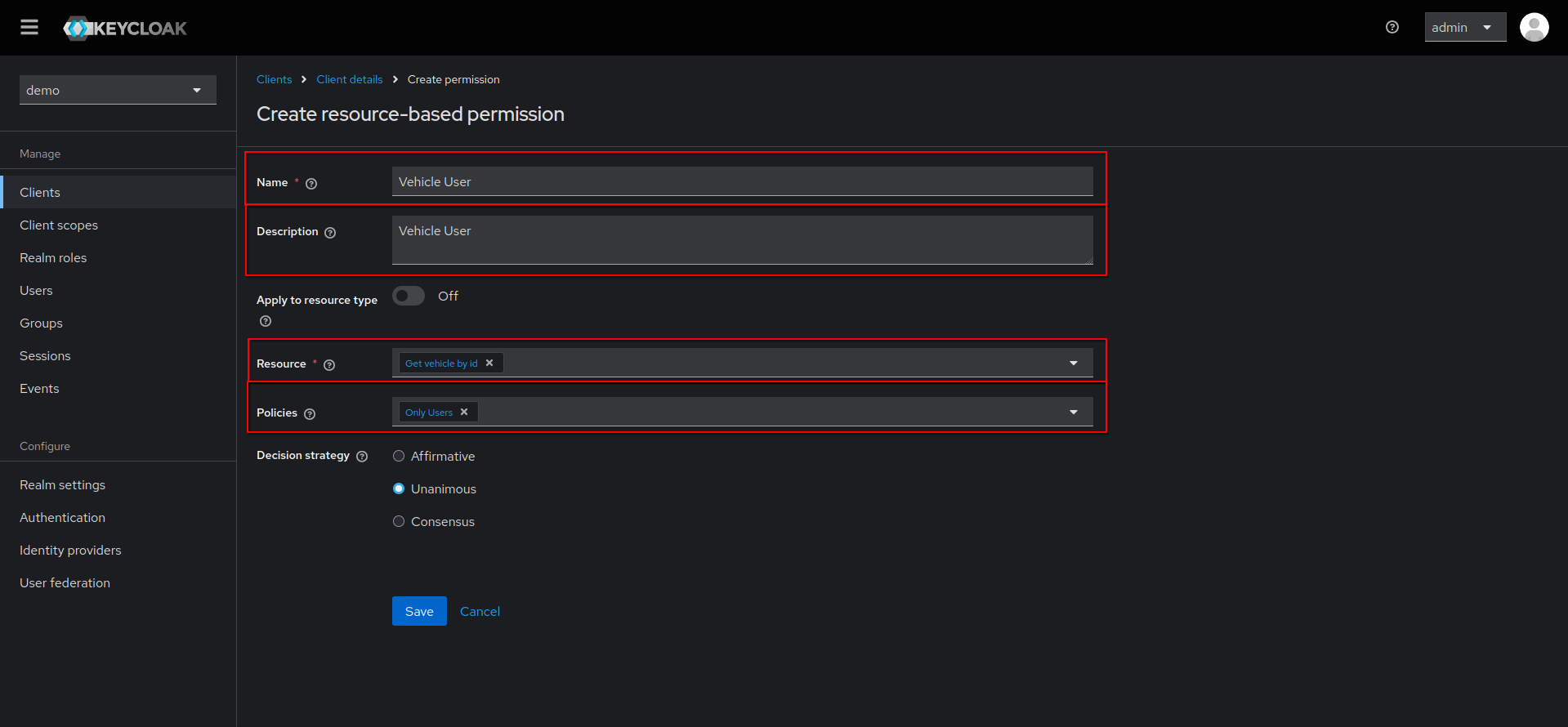 only user perm