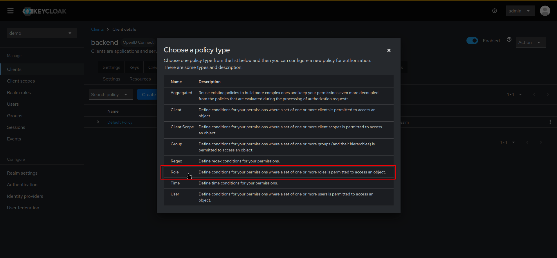 role policy