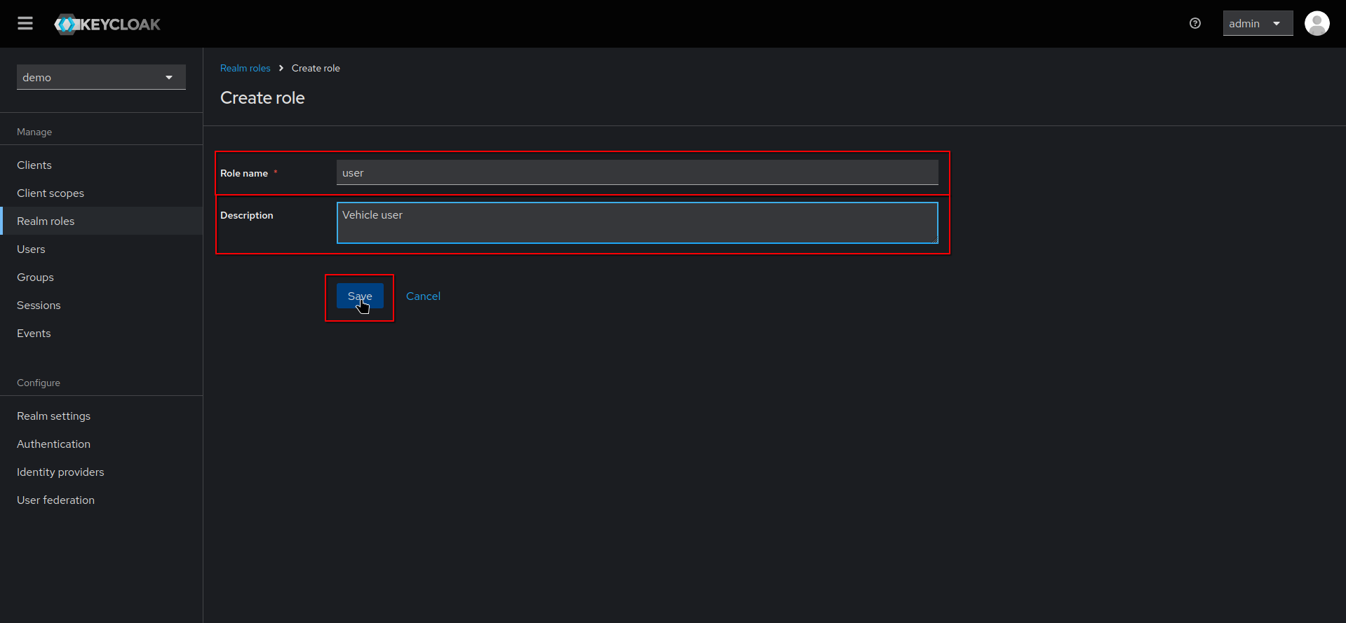 user role input data