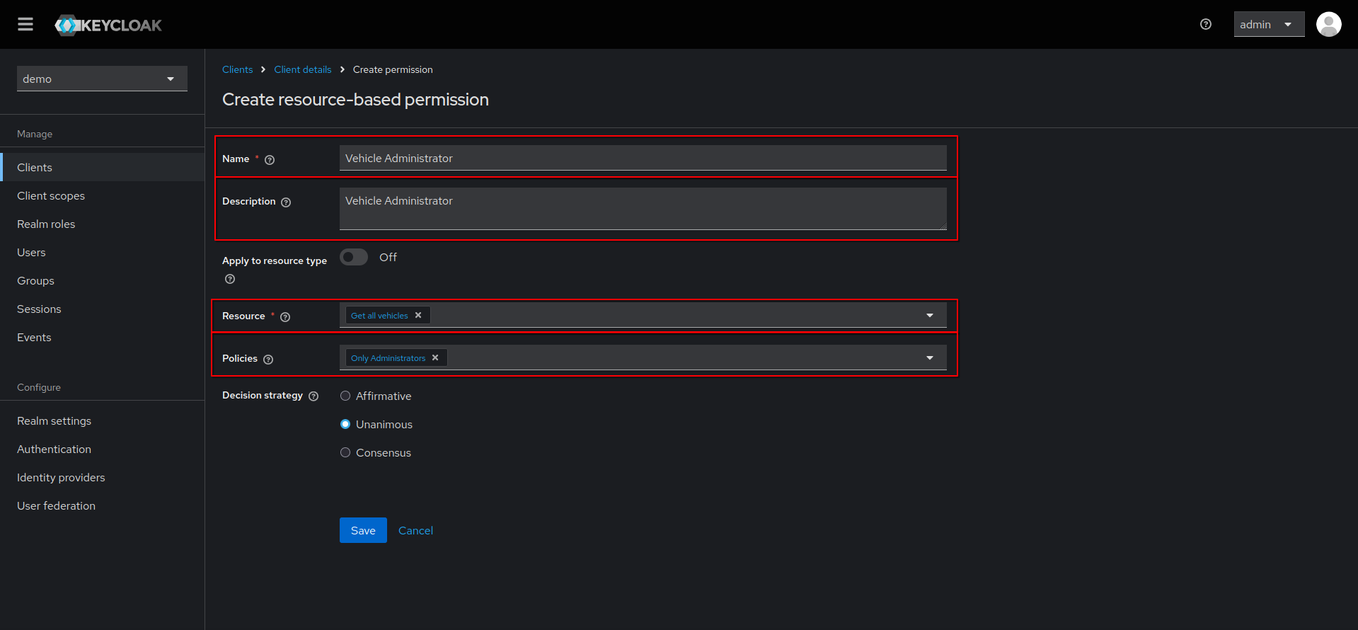 vehicle admin perm